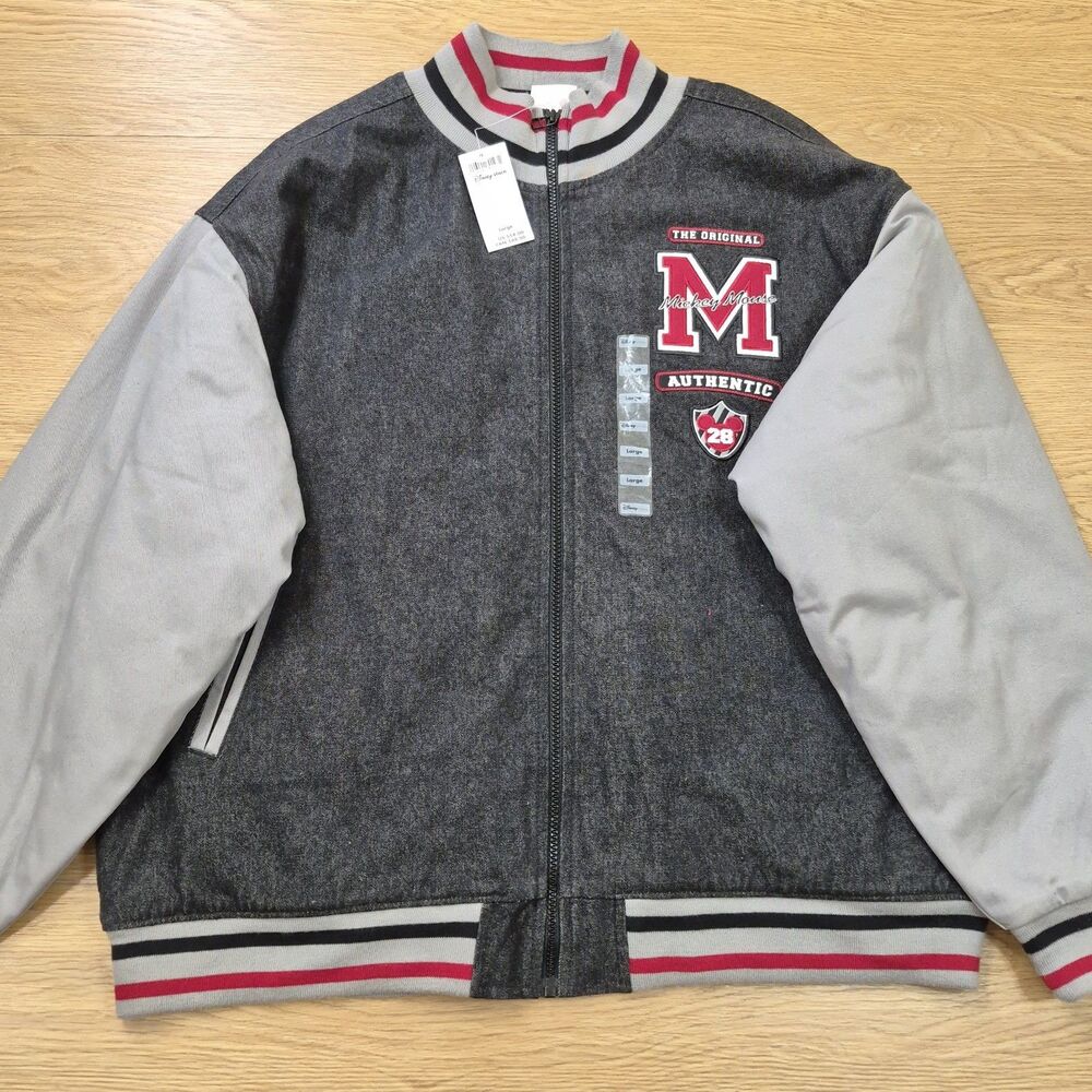 90s Disney Store Exclusive Mickey Mouse Varsity Bomber Jacket Mens L Embroidered